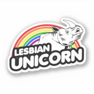 Adesivo Lésbica Unicorn Rainbow
