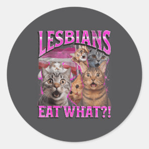 Adesivo Lésbicas Comem O Que_! Gato Engraçado Orgulho Gay