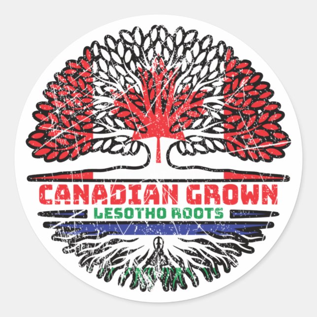 Adesivo Lesoto canadense Canada Tree Roots Flag (Frente)