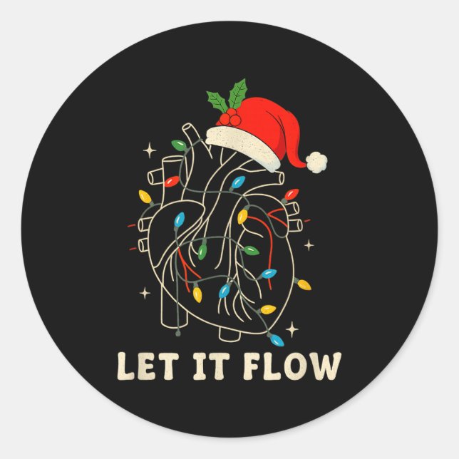 Adesivo Let It Flow Funny Anatomical Heart Christmas, Medi (Frente)