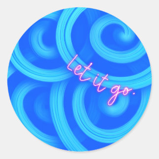 Adesivo Let It Go Sticker – Blue Swirl Motivational Round