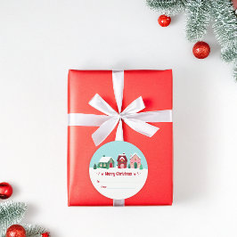 Adesivo Let it Snow Christmas Village Gift Tag Sticker
