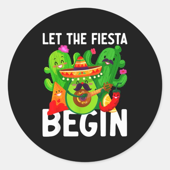 Adesivo Let the fiesta begin funny cinco de mayo mexican L (Frente)