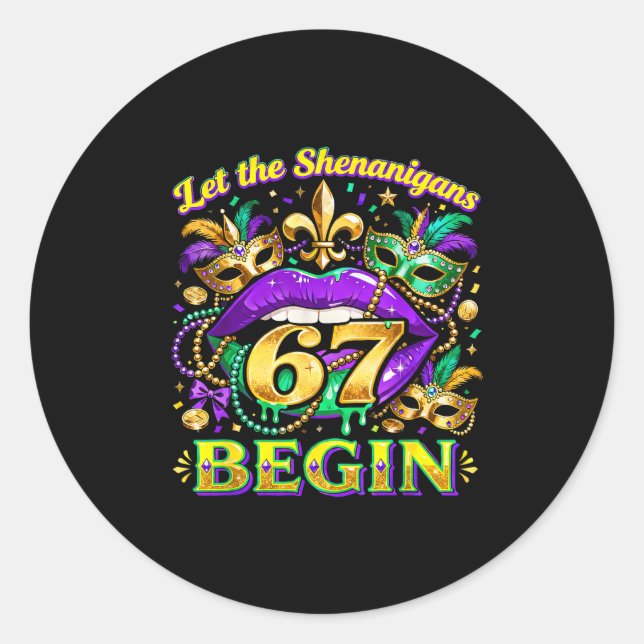 Adesivo Let The Shenanigans 67 Begin Mardi Gras Quote _3  (Frente)