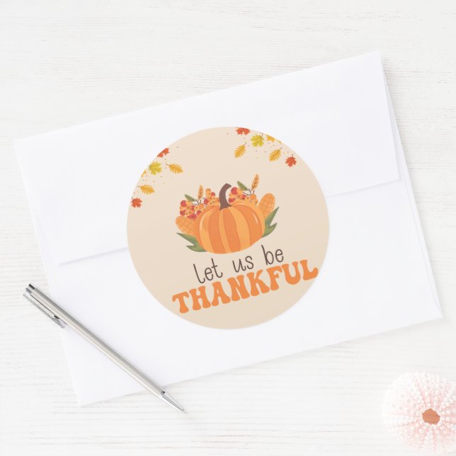 Adesivo Let Us Be Thankful Pumpkin Fall (Envelope)