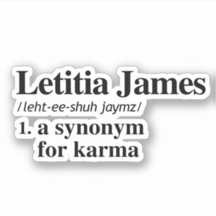 Adesivo Letitia James Definition: Sinônimo para Karma