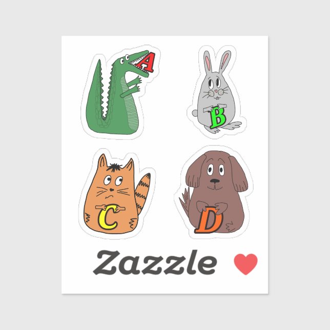 Adesivo Letra A Alligator Baby Bodycase. Cute Animal Alp (Folha)