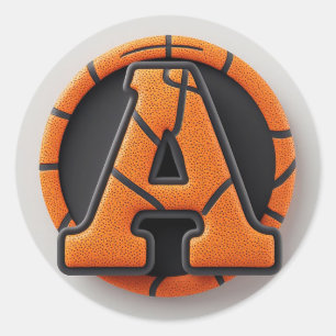 Adesivo 🏀 Letra A Basquete Laranja Textura Escola Esporte