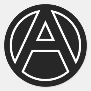 Adesivo Letra A do círculo do Stick Preto