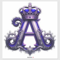 Letra A Majestosa Ornamentada com Coroa