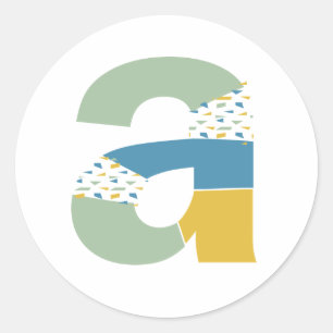 Adesivo Letra A Monograma Abstrata Moderna Personalizada