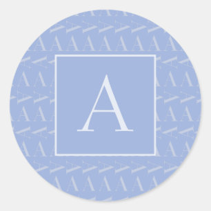 Adesivo Letra A - Nome Monograma Inicial, Azul