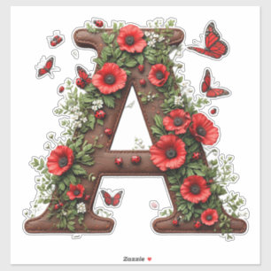 Adesivo 🦋 Letra A Para Decoração de Nome de Família Perso