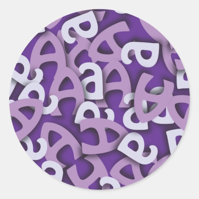 Adesivo Letra A Purple (Frente)