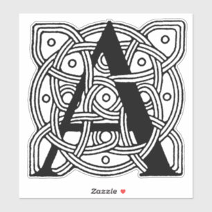 Adesivo Letra A Vintage Celtic Knot Monograma