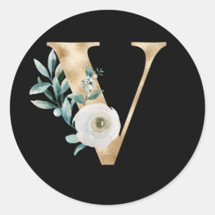 Adesivo Letra adesiva das iniciais de inverno V