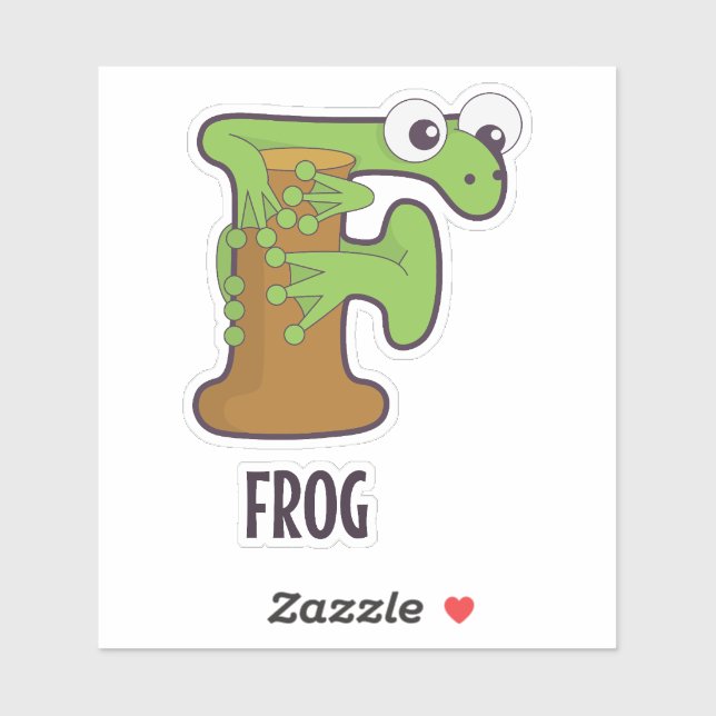 Adesivo Letra alfabética animal - F (Folha)