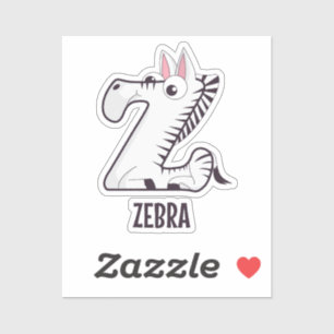 Adesivo Letra alfabética animal - Z (Zebra)