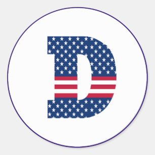 Adesivo Letra americana Flag D