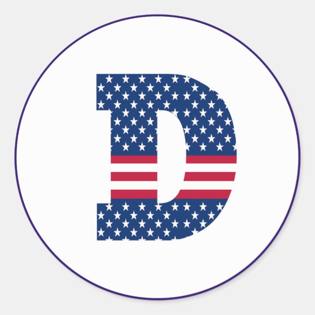 Adesivo Letra americana Flag D (Frente)