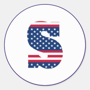 Adesivo Letra americana Flag S
