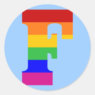 Adesivo Letra arco-íris F
