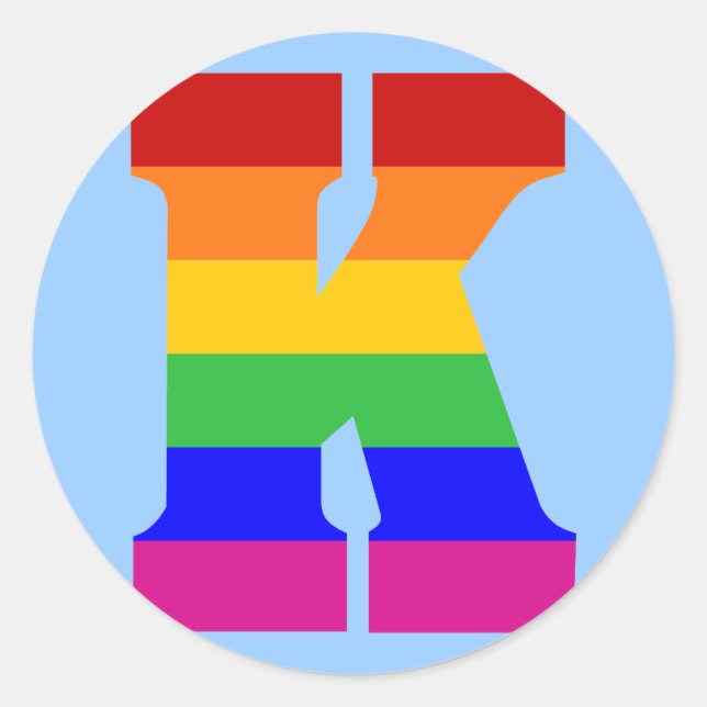 Adesivo Letra arco-íris K (Frente)