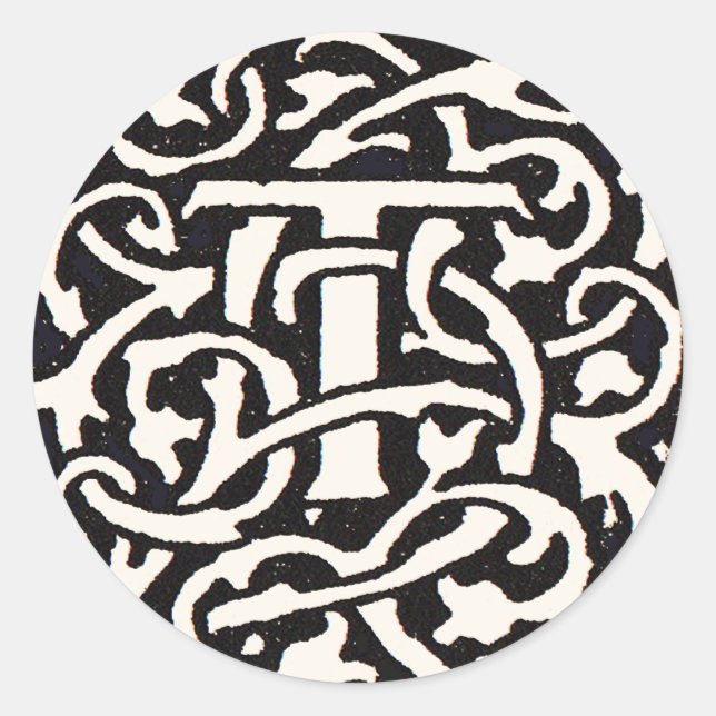 Adesivo Letra Art Nouveau Monograma Antigo (Frente)