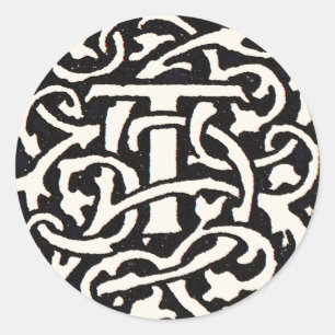 Adesivo Letra Art Nouveau Monograma Vintage T