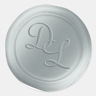 Adesivo Letra Azul Frost 2 Monogramas Cera Selo