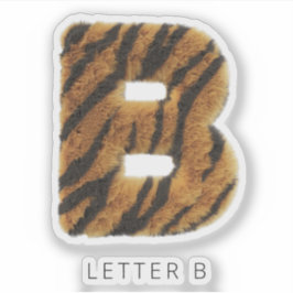 Adesivo Letra B com pelo de tigre