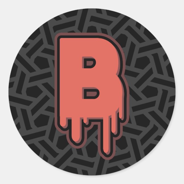 Adesivo Letra B de fusão - Presente de aniversário de nome (Frente)