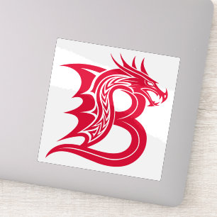 Adesivo Letra B Estilizada com Dragão, Alfabeto de Dragão,