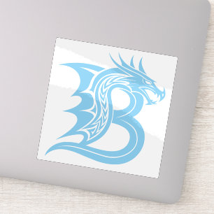 Adesivo Letra B Estilizada com Dragão, Alfabeto de Dragão,