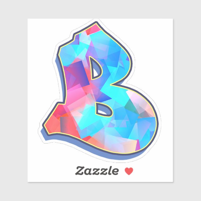 Adesivo Letra B _ Letras alfabéticas do Grafite (Folha)