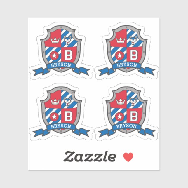 Adesivo Letra B nome personalizado Bryson wolf dog knights (Folha)