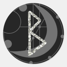 Adesivo Letra B Rune Monograma Runométrico Lua Preta
