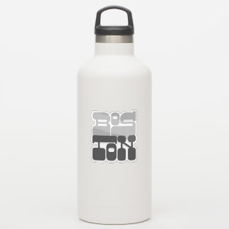 Adesivo Letra Bolha Cinza de Boston Massachusetts