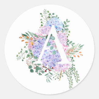 Adesivo Letra botânica A flores da hydrangea