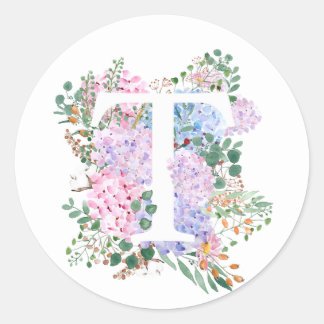 Adesivo Letra botânica T hydrangea