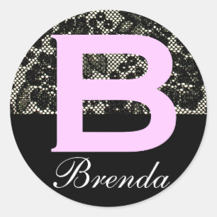 Adesivo Letra branca e preta monogramas B Sticker
