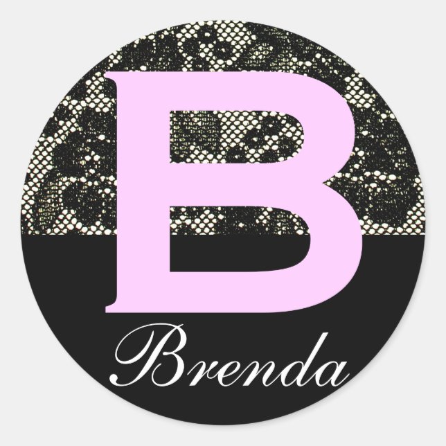 Adesivo Letra branca e preta, monogramas, B, Sticker (Frente)