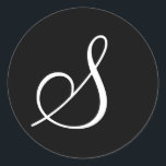 Adesivo Letra branca escura monograma - selos de casamento<br><div class="desc">Letra Negra Monograma Selos De Casamento Para Envelopes De Convite</div>