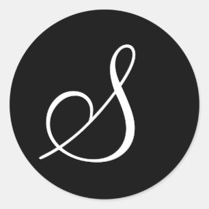 Adesivo Letra branca escura monograma - selos de casamento