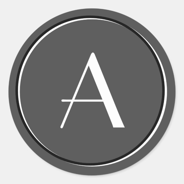 Adesivo Letra branca mínima moderna Cinza monograma (Frente)