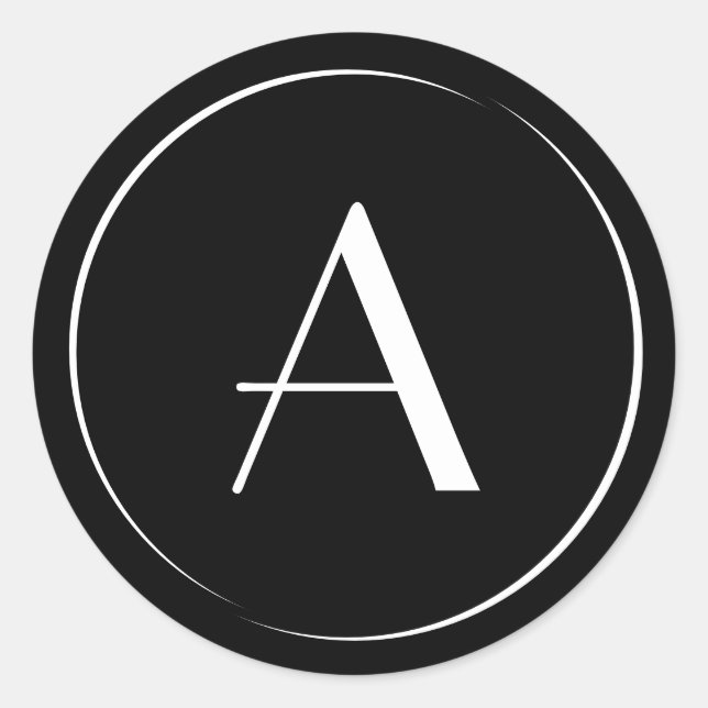 Adesivo Letra branca negra minimalista moderna Monograma (Frente)