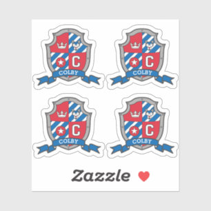 Adesivo Letra C nome personalizado Colby wolf dog cavaleir