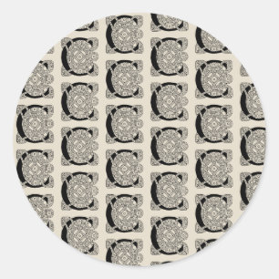 Adesivo Letra C Vintage Celtic Knot Monograma