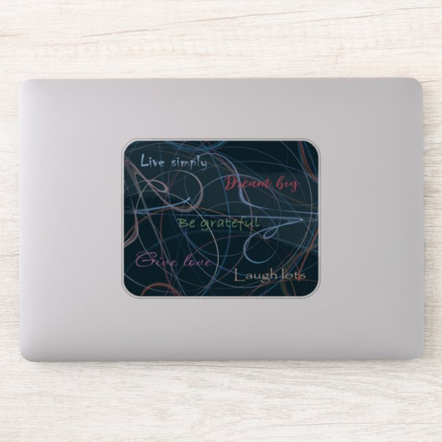 Adesivo Letra colorida e preta e abstração (Computador)