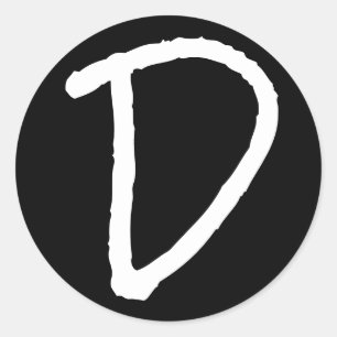 Adesivo Letra D Black Rock Salt Alphabet por Janz